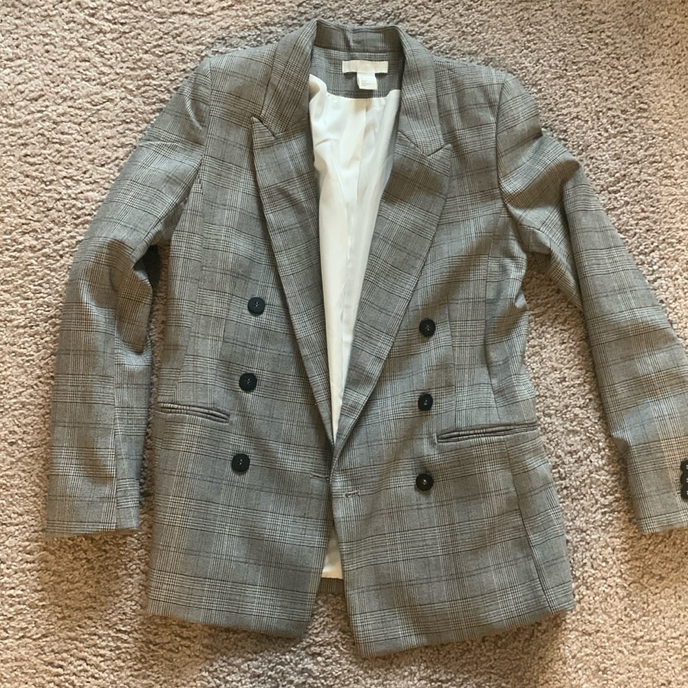 H&M PLAID BLAZER NWOT